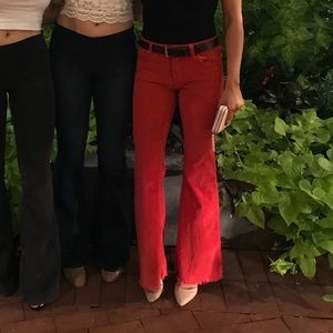 Free People Red Corduroy Bell Bottom pants